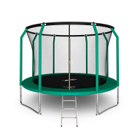 Батут Arland премиум 12ft с внутренней страховочной сеткой и лестницей (Dark green)