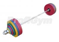 ШП-006 Штанга ProfiGym рекордная олимпийская 232,5 кг в наборе, цветная
