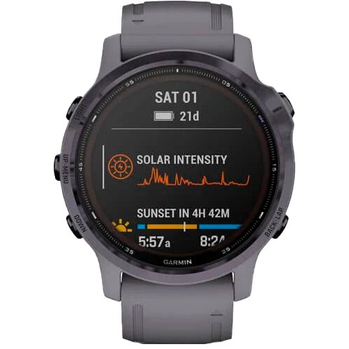 Часы для спорта Garmin Fenix 6S Pro Solar Amethyst Steel Shale Grey