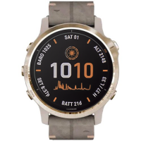 Часы для спорта Garmin Fenix 6S Pro Solar Light Gold Shale Grey Suede