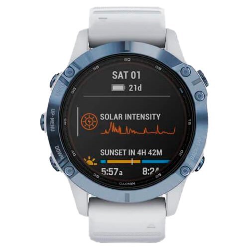 Часы для спорта Garmin Fenix 6 Pro Solar Mineral Blue