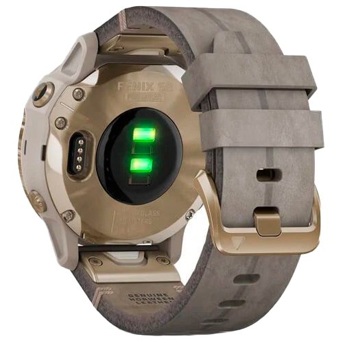 Часы для спорта Garmin Fenix 6S Pro Solar Light Gold Shale Grey Suede