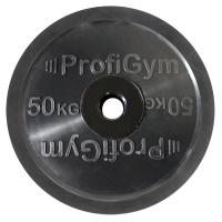 до-50/51 Диск ProfiGym для штанги олимпийский, 50 кг черный