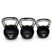 Гиря обрезиненная с хромированной рукояткой, AeroFit, 28 кг AFBK28