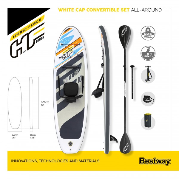 Sup-доска Bestway 65341 BW "White Cap"