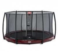 Батут Berg Elite InGround 430 (красный) с защитной сеткой Deluxe