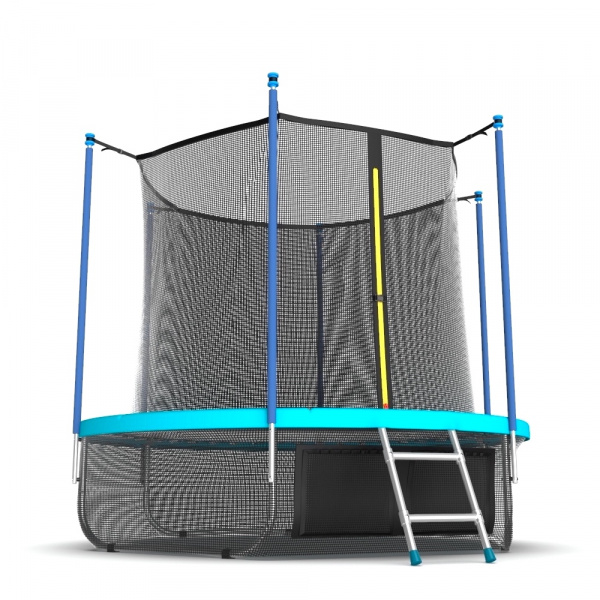 Батут Evo Jump Internal 12ft (Wave). Батут с внутренней сеткой и лестницей, диаметр 12ft (морская волна) + нижняя сеть