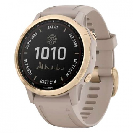 Часы для спорта Garmin Fenix 6S Pro Solar Light Gold Sand