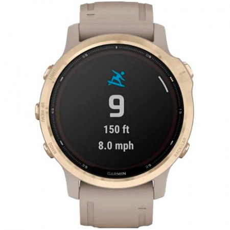 Часы для спорта Garmin Fenix 6S Pro Solar Light Gold Sand