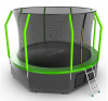 Батут с внутренней сеткой Evo Jump Cosmo 12ft (Green) + нижняя сеть