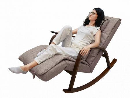 Массажное кресло качалка Fujimo Time2Chill Latte (Tailor 3) боковины Орех