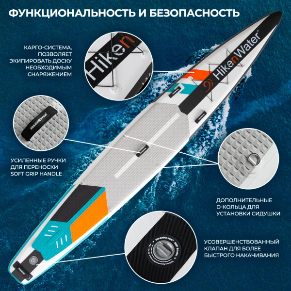 Надувная Sup доска Hiken Water Race Pro 14.0" X 27"