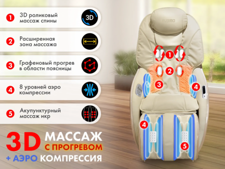 Мобильное массажное кресло Fujimo Cyber Lounge F303 Бежевый