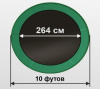Батут Arland премиум 10ft с внутренней страховочной сеткой и лестницей (Dark green)