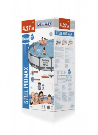 Бассейн каркасный Bestway круглый 427х84см, фильтрующий насос (220-240В) 56595
