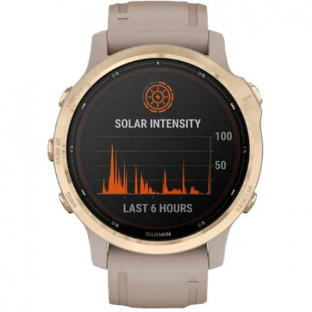 Часы для спорта Garmin Fenix 6S Pro Solar Light Gold Sand