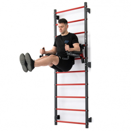 Шведская стенка 230 x 81 cm MH-U204 +MH-U205 Брусья , турник , пресс навесной для шведской стенки Marbo Sport