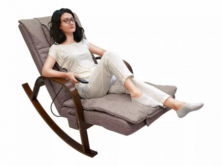 Массажное кресло качалка Fujimo Time2Chill Latte (Tailor 3) боковины Орех