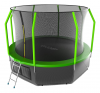 Батут с внутренней сеткой Evo Jump Cosmo 12ft (Green) + нижняя сеть