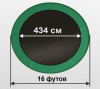 Батут Arland премиум 16ft с внутренней страховочной сеткой и лестницей (Dark green)
