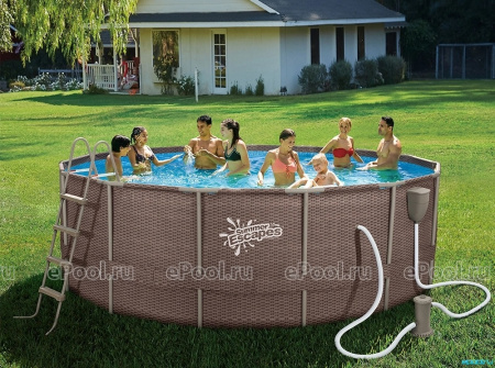 Каркасный бассейн Summer Escapes круглый 457х132 см ротанг (комплект), Р20-1552-B