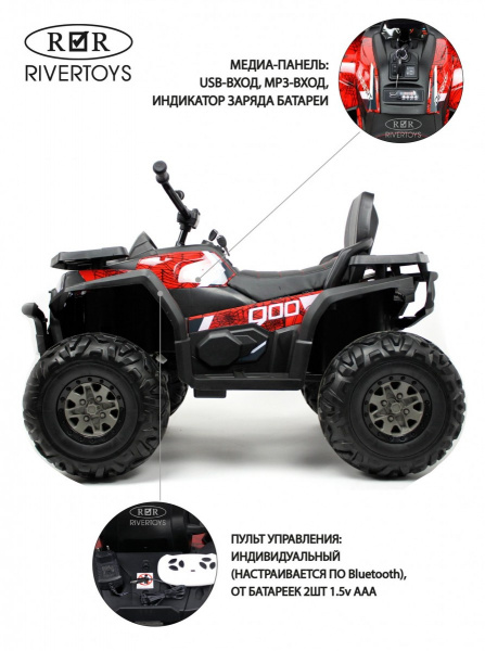 Детский электроквадроцикл H999HH Красный Spider