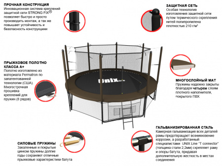 Батут Unix line 10 ft Black&Brown (inside)