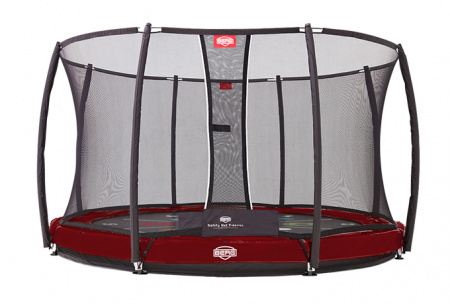 Батут Berg Elite+ InGround Tattoo 430 (красный) с защитной сеткой T-Series