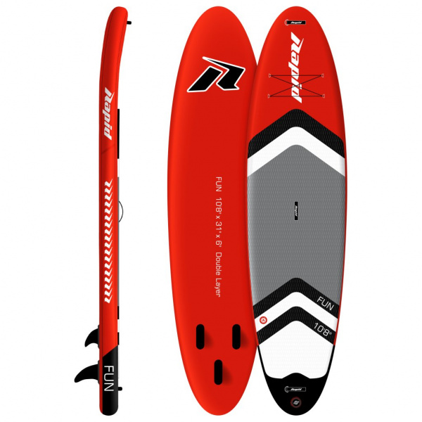 Надувная Sup доска 2021 Isup Rapid Fun Red 10'8" X 31" с веслом