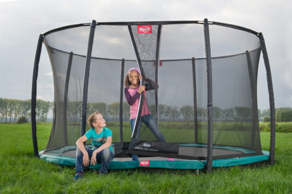Батут Berg InGround Champion 330 (зеленый) с защитной сеткой Deluxe
