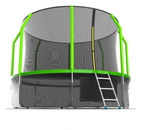 Батут с внутренней сеткой Evo Jump Cosmo 12ft (Green) + нижняя сеть