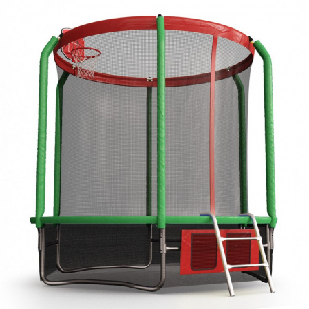 Батут Perfexo, 12FT, 366 см с сеткой, лестницей, баскетбольным кольцом и сумкой для обуви