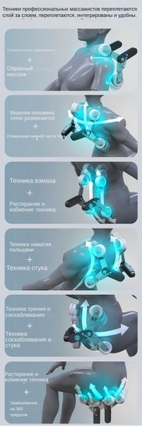 Многофункциональный стул для массажа всего тела Dameida YJ-5882, серо-белый