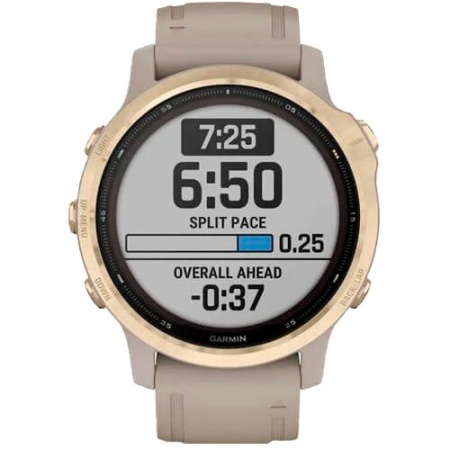 Часы для спорта Garmin Fenix 6S Pro Solar Light Gold Sand