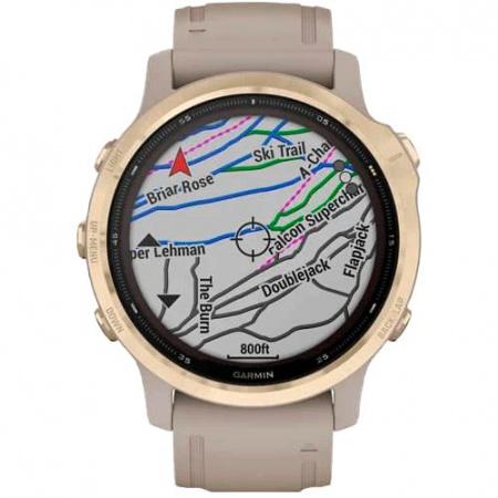 Часы для спорта Garmin Fenix 6S Pro Solar Light Gold Sand