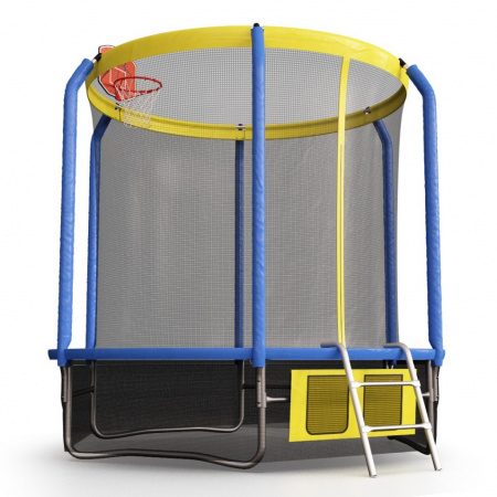 Батут Perfexo, 12FT, 366 см с сеткой, лестницей, баскетбольным кольцом и сумкой для обуви