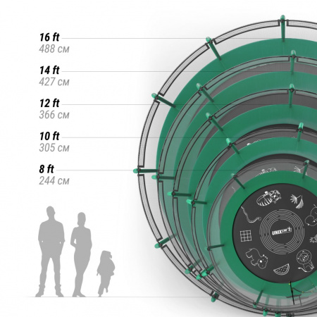 Батут Unixline Supreme Game 8 ft (green)