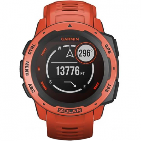 Часы для спорта Garmin Instinct Solar Flame Red