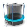 Батут Evo Jump Internal 12ft (Wave). Батут с внутренней сеткой и лестницей, диаметр 12ft (морская волна) + нижняя сеть