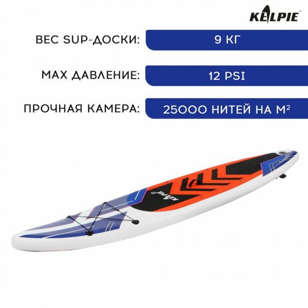 SUP доска гоночная Kelpie 12.6", 381х80х15 см